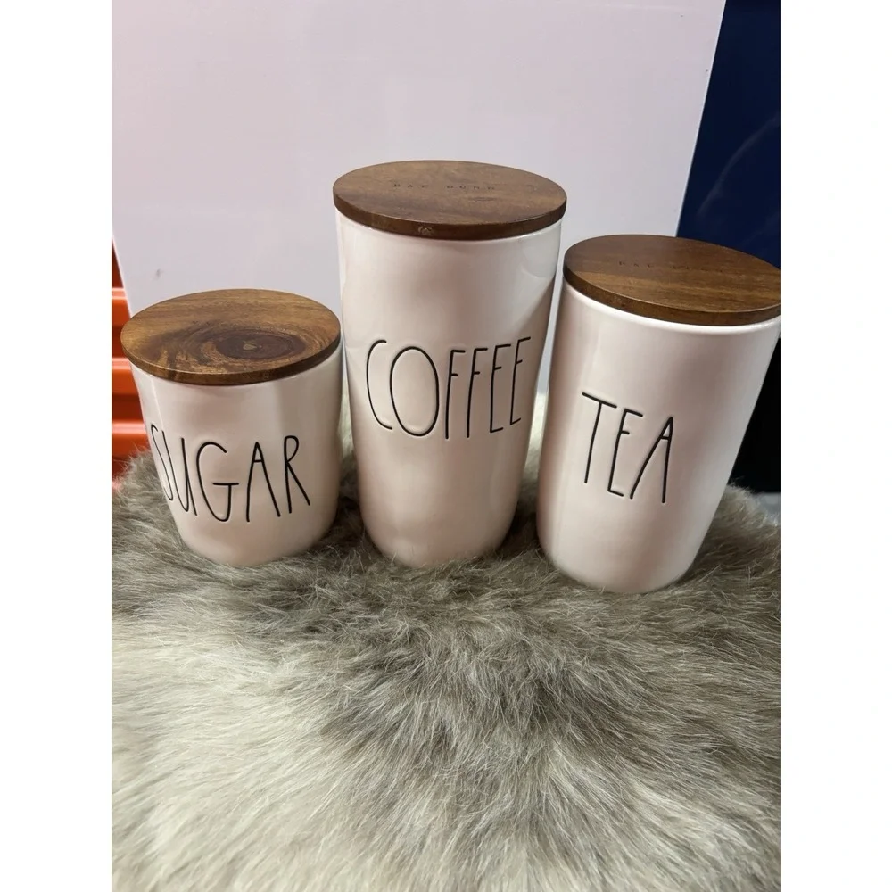 Rae Dunn COFFEE TEA SUGAR Canisters farmhouse kitchen decorations
